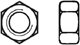 DIN 934 Гайка шестигранная с левой резьбой, оцинкованная, высокопрочная, аналог ГОСТ 5915, ГОСТ 5927-70, ISO 4032